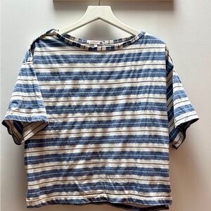 Sundry Blue and White Striped Short Sleeve Tee